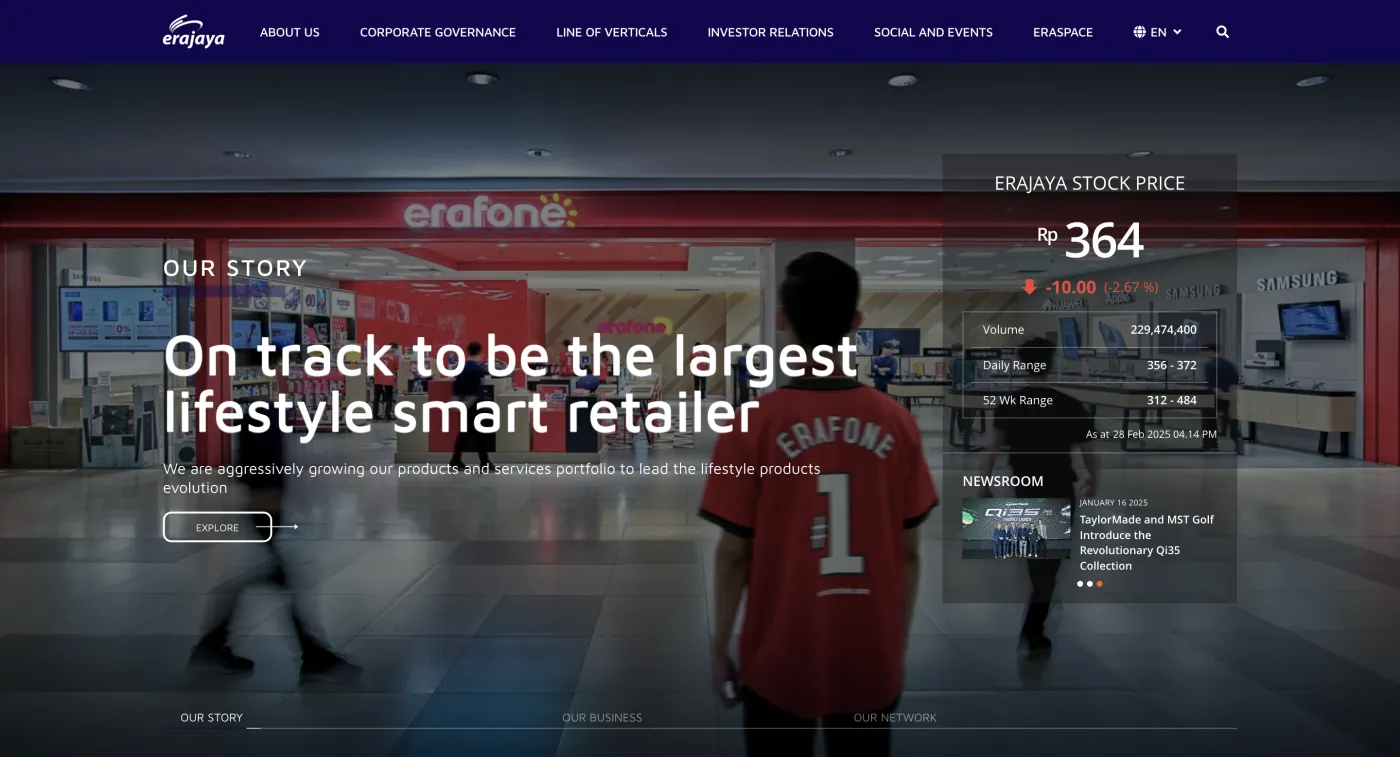 Erajaya Website screenshot